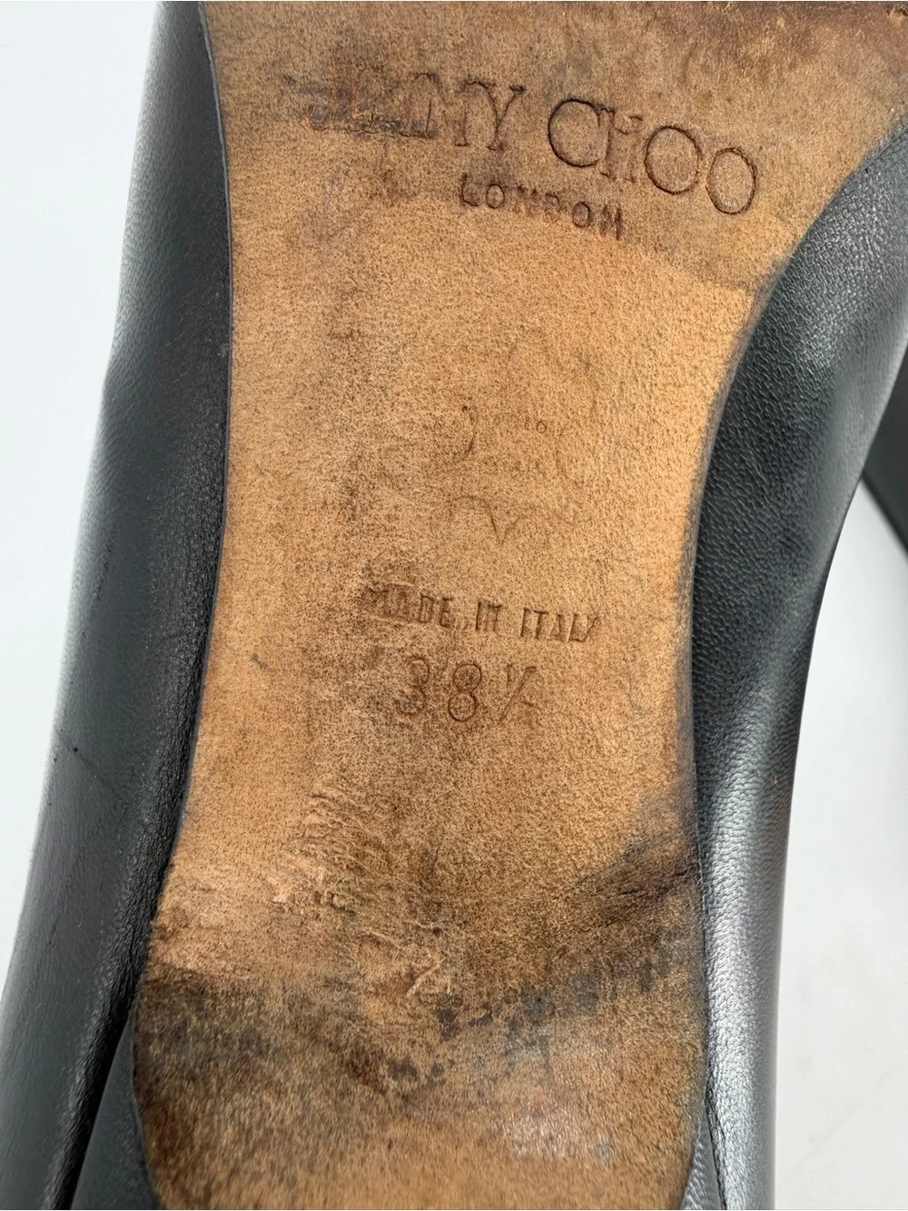 Jimmy Choo Black Leather Stiletto Heel Pointed Toe Boots Size 38.5